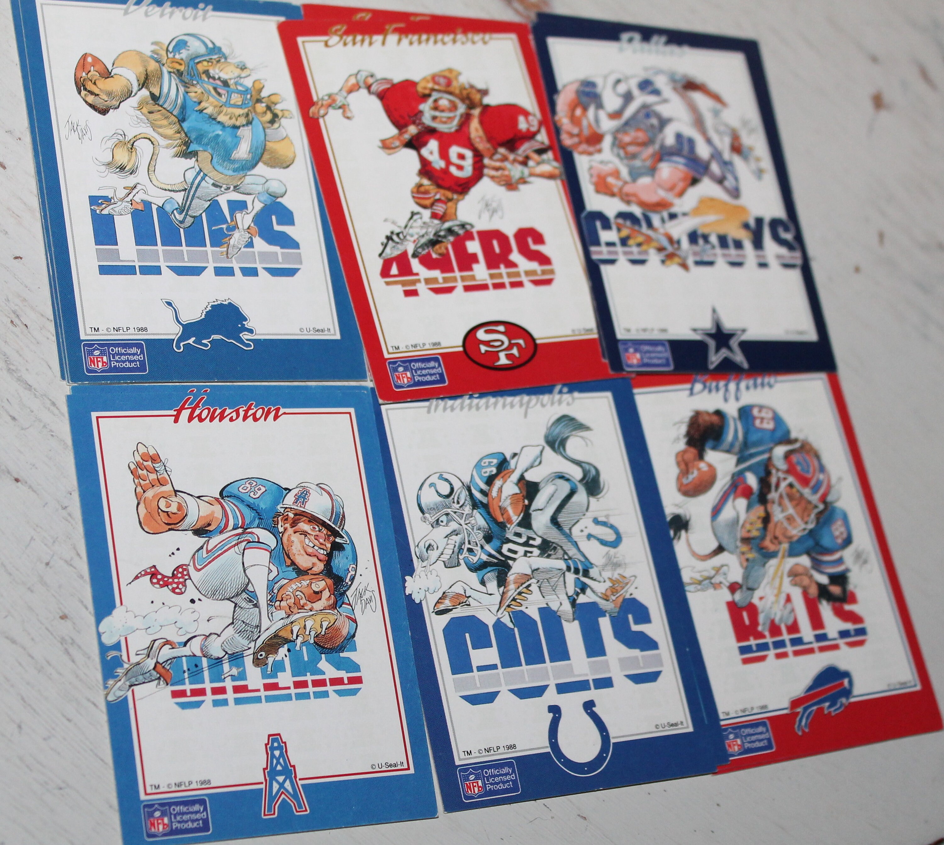 Vintage NFL Football Team Sticker Souvenirs Bears Patriots Etsy.de