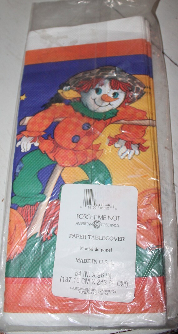 Scarecrow Vintage Paper Table Cover Me Not American Etsy