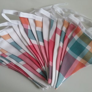 Checked Bunting - Vintage Bunting - Party Bunting - Picnic Bunting - Kitchen Bunting - Garden Bunting - Nursery Bunting - Tablecloth Bunting