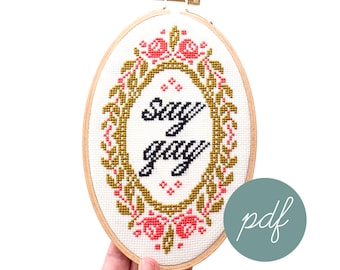 Say Gay, Modern Cross Stitch *PDF Only