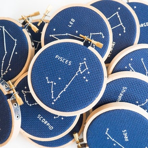 Gemini Constellation, Modern Cross Stitch Kit, Zodiac image 5