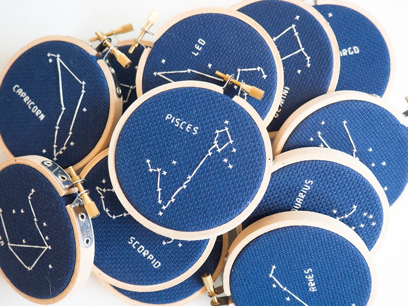 Gemini Constellation, Modern Cross Stitch Kit, Zodiac image 5