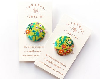 Needle Minder, Design #80 - electric green coral reef, Cross Stitch Accessory