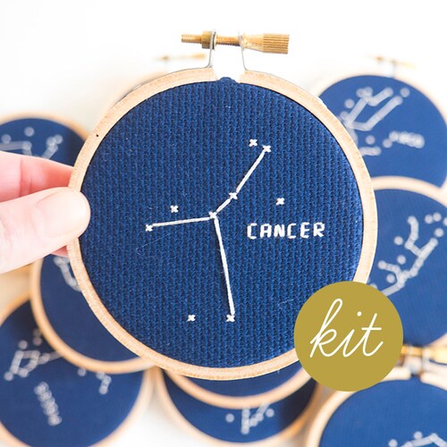 Gemini Constellation Modern Cross Stitch Kit Zodiac Etsy