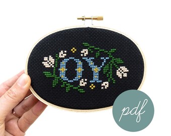 OY, Modern Cross Stitch Pattern, *PDF Only