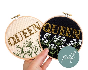 Queen, Modern Cross Stitch Pattern *PDF Only