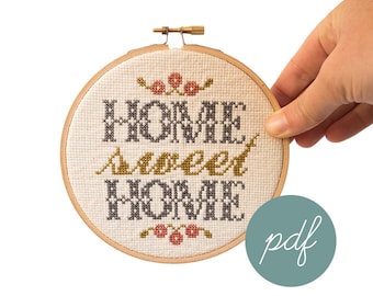 Home Sweet Home, Foyer, Modern Cross Stitch Pattern *PDF Only