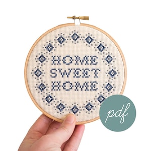 Home Sweet Home, Simple, Modern Cross Stitch Pattern *PDF Only