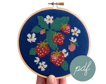 Spread Like Strawberries, Modern Cross Stitch *PDF Only