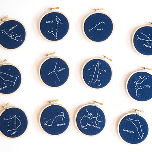 Gemini Constellation, Modern Cross Stitch Kit, Zodiac image 2