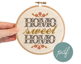 Homo Sweet Homo, Foyer, Modern Cross Stitch Pattern *PDF Only