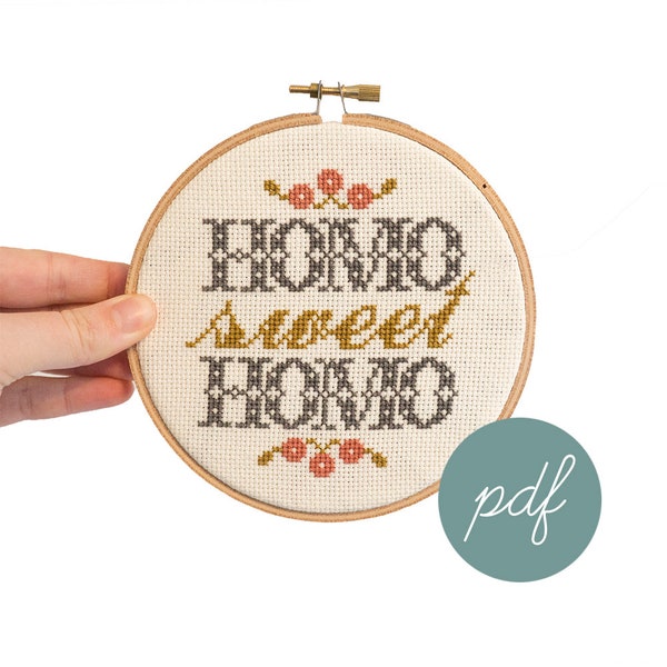 Homo Sweet Homo, Foyer, Modern Cross Stitch Pattern *PDF Only