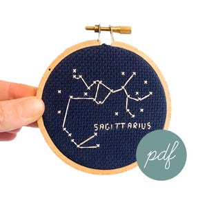 Sagittarius Constellation, Modern Cross Stitch Pattern, Zodiac *PDF Only