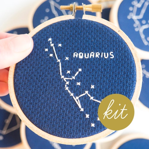 Libra Constellation Modern Cross Stitch Kit Zodiac Etsy