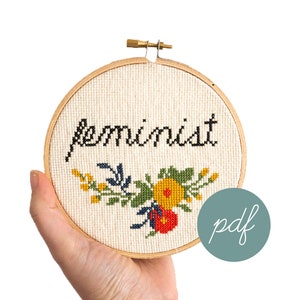 Feminist, Modern Cross Stitch Pattern PDF Only image 1