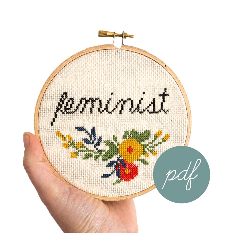 Feminist, Modern Cross Stitch Pattern PDF Only image 1