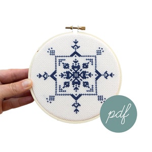 Large Snowflake #2, Modern Cross Stitch Pattern, *PDF Only