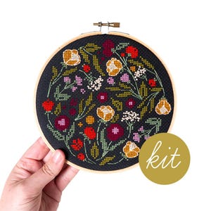 Spring Fling Kit, DIY Modern Counted Cross Stitch Kit