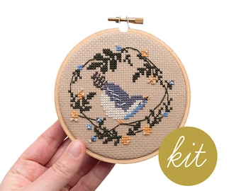 Spring Bird, Modern Cross Stitch Kit