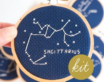 Sagittarius Constellation, Modern Cross Stitch Kit, Zodiac