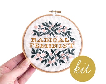 Radical Feminist, Modern Cross Stitch Kit