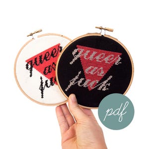 Queer as fuck, modernes Kreuzstichmuster *Nur PDF