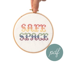 Safe Space, Modern Cross Stitch Pattern *PDF Only