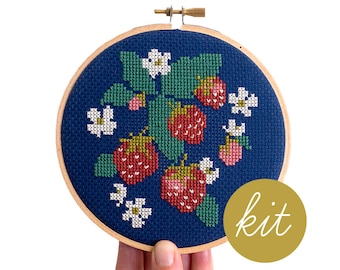 Spread Like Strawberries, Modern Cross Stitch Kit