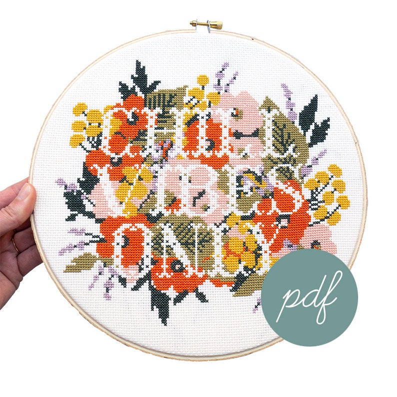 Chill Vibes Only Large Modern Cross Stitch Pattern *PDF Only