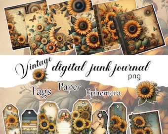 Vintage Sunflower Paper And Ephemera