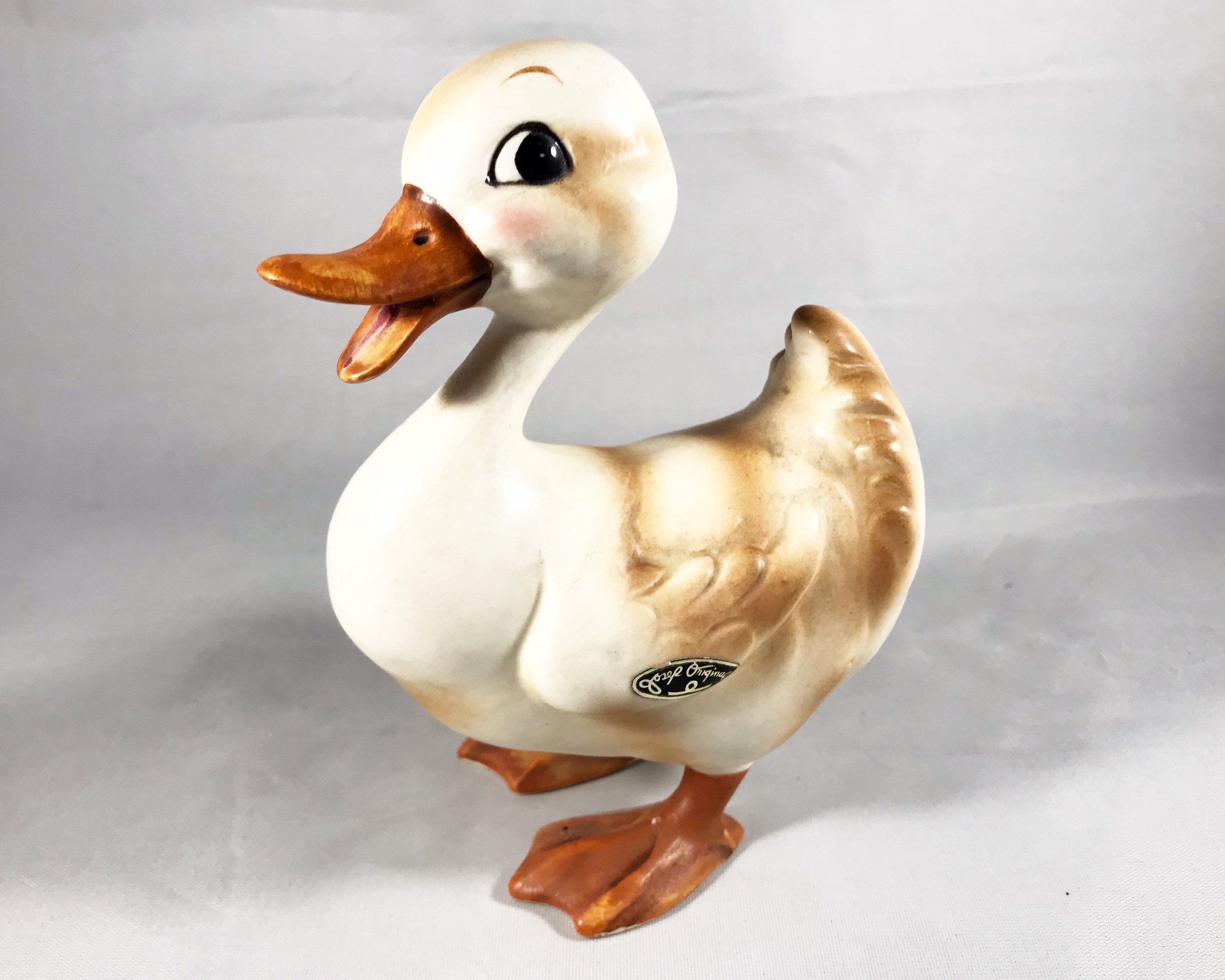 Vintage Josef Original Duck Figurine With Original Stickers