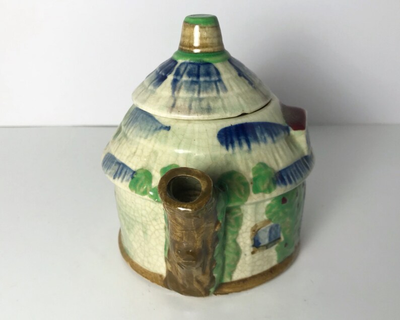Cottage Ware Teapot Made in Japan Rustic Thatched Cottage Etsy