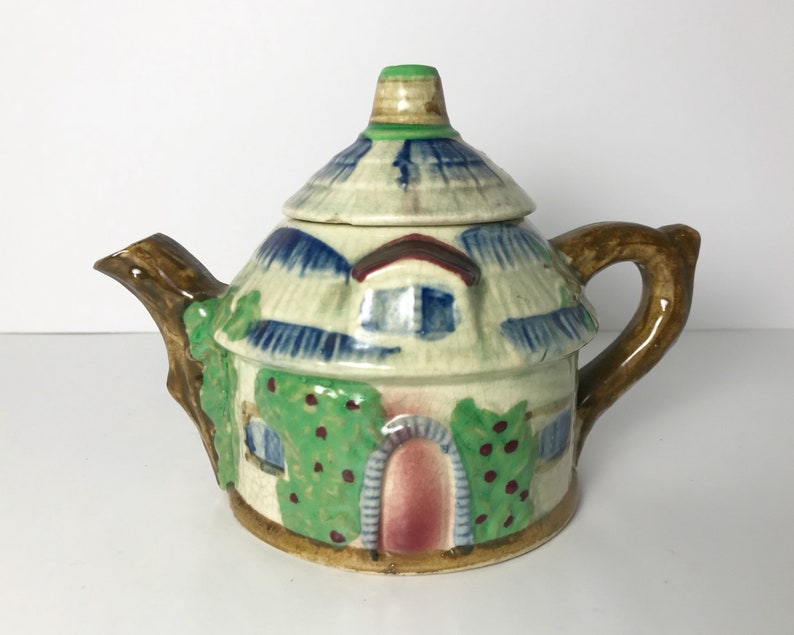 Cottage Ware Teapot Made in Japan Rustic Thatched Cottage Etsy