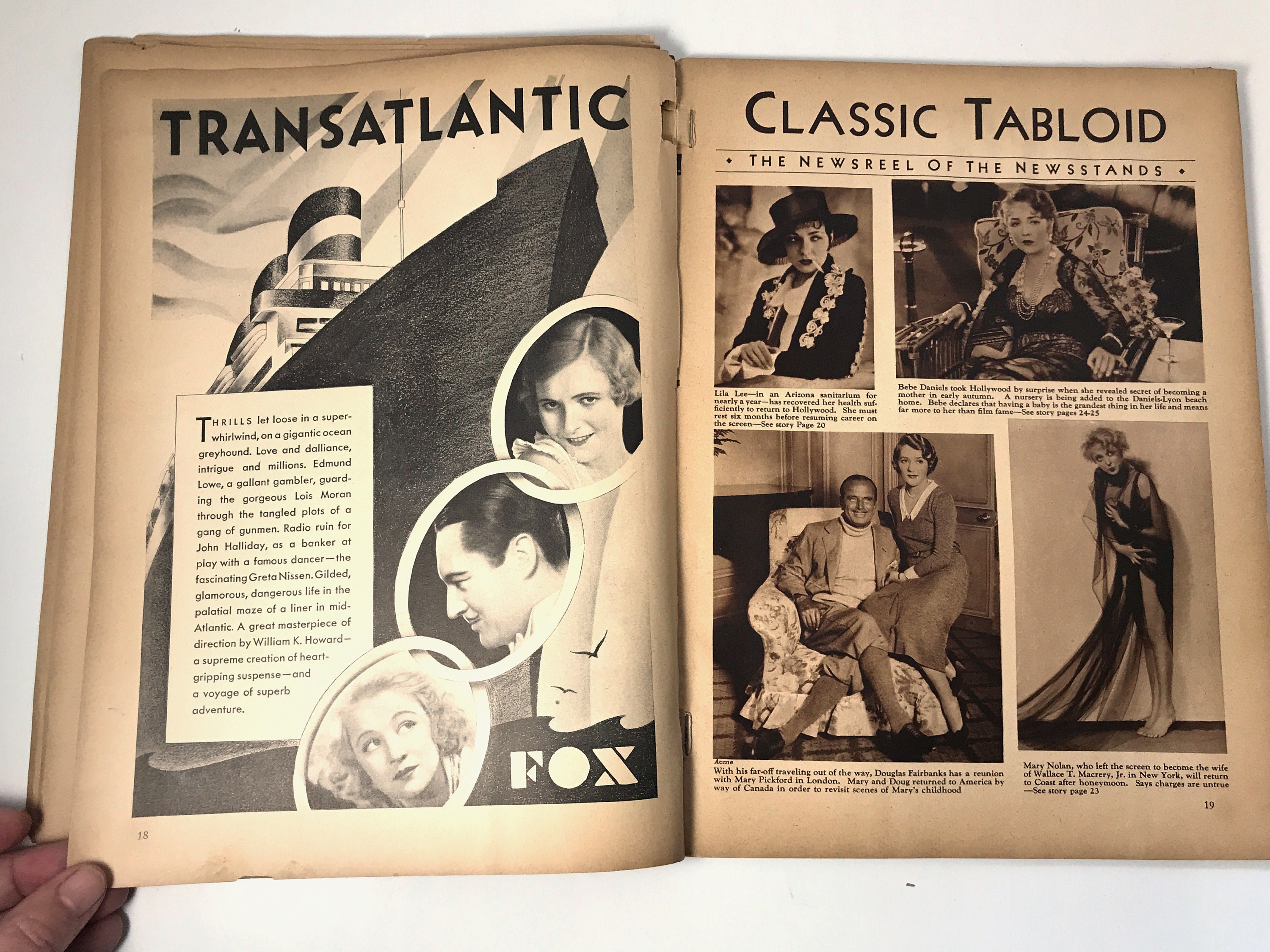 Motion Picture Classic August 1931 Cover Jean Harlow Art By Marland Stone Inside Clara Bow Lupe Velez Mary Pickford Clark Gable