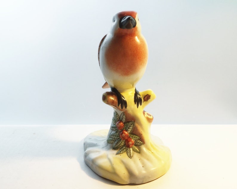 Vintage Bird Figurine Red Robin Statue Hand Painted Etsy