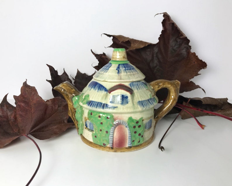 Cottage Ware Teapot Made in Japan Rustic Thatched Cottage Etsy