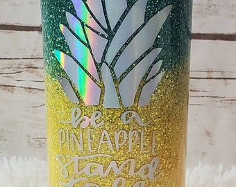 Pineapple | Holographic | 3d Pineapple | Pineapple Glitter | Pineapple Glitter Tumbler | Holographic gift | Pineapple Gift | Glitter Tumbler