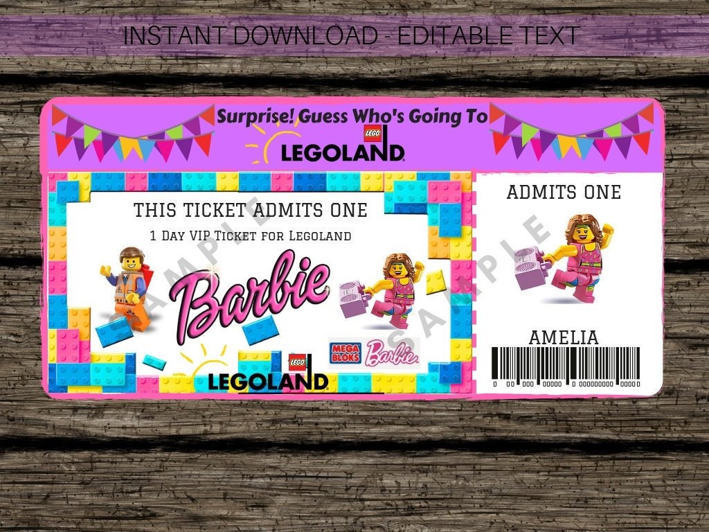 legoland pretend ticket instant download just fill and print etsy