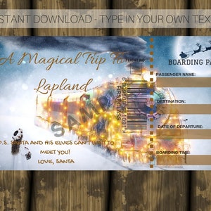 LAPLAND / POLAR EXPRESS Pretend Ticket