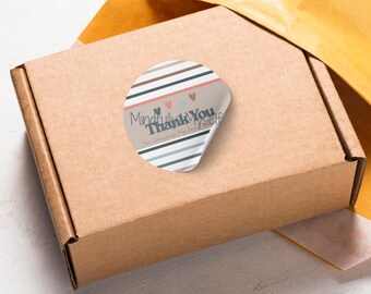 Plantillas imprimibles de pegatinas - Rayas de agradecimiento de 2" y 2,5"