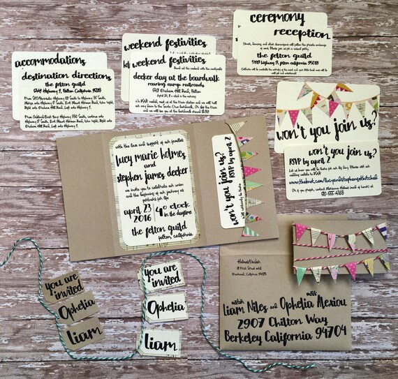 Unique Wedding Invitation Pocketfold Wedding Invitation Etsy