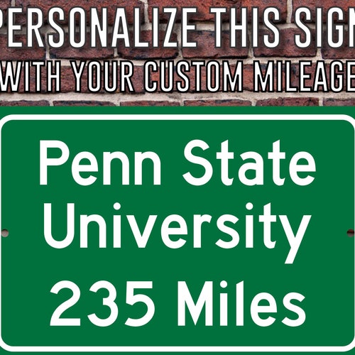 Custom College Highway Distance Sign to Beaver Stadium Home Etsy