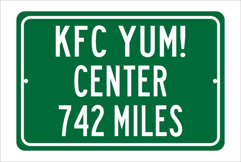 Custom College Highway Distance Sign to KFC Yum Center Home of the Louisville Cardinals Cardinals Basketball U of Louisville image 1