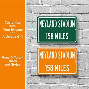 Custom College Highway Distance Sign to Neyland Stadium | Home of the Tennessee Volunteers | Personalized Distance to Neyland Stadium | UTK