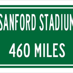 Custom College Highway Distance Sign to Sanford Stadium | Home of the Georgia Bulldogs | Personalized Bulldog Football | U of Georgia | UGA