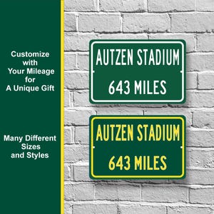 Custom College Highway Distance Sign to Autzen Stadium | Home of the University of Oregon Ducks | Oregon Ducks Football | U of Oregon