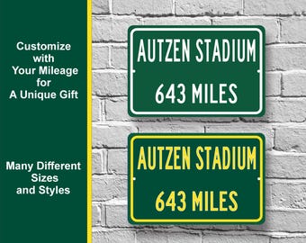 Custom College Highway Distance Sign to Autzen Stadium | Home of the University of Oregon Ducks | Oregon Ducks Football | U of Oregon