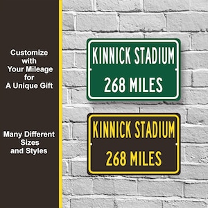 Custom College Highway Distance Sign to Kinnick Stadium | Home of the University of Iowa Hawkeyes | Hawkeyes Football | U of Iowa | UI