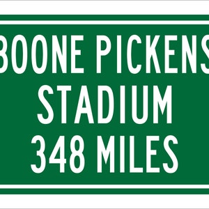 Custom College Highway Distance Sign to Boone Pickens Stadium | Home of the Oklahoma State University Cowboys | Cowboys Football | OSU