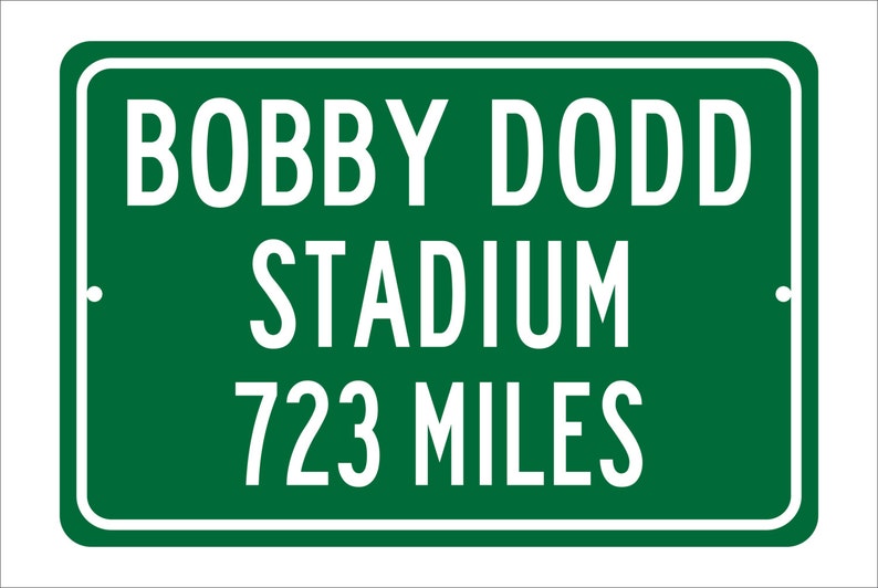 Custom College Highway Distance Sign to Bobby Dodd Stadium Home of the Georgia Tech Yellow Jackets Yellow Jackets Football image 1